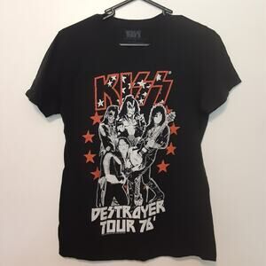 Kiss Destroyer Tour 76 T Shirt Womens S 2017 Black Short Sleeve